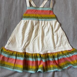 Hanna Andersson Colorful Striped Dress with Adjustable Straps, NWOT